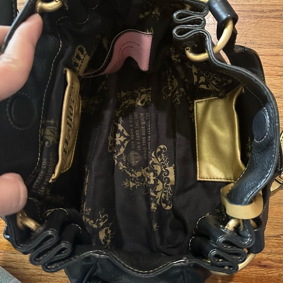 Vintage 2000s Black Leather Juicy Coutour Born in the Glamorous USA - Picture 14 of 16